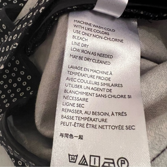 Anthropologie The Essential Slim Pants Trouser Black White Circle Pattern Sz 12 - Picture 13 of 16